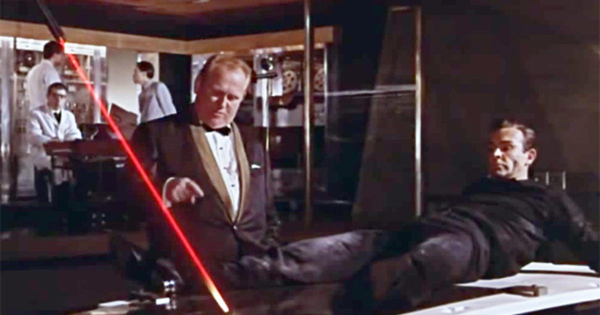 Laser beam scene in Goldfinger