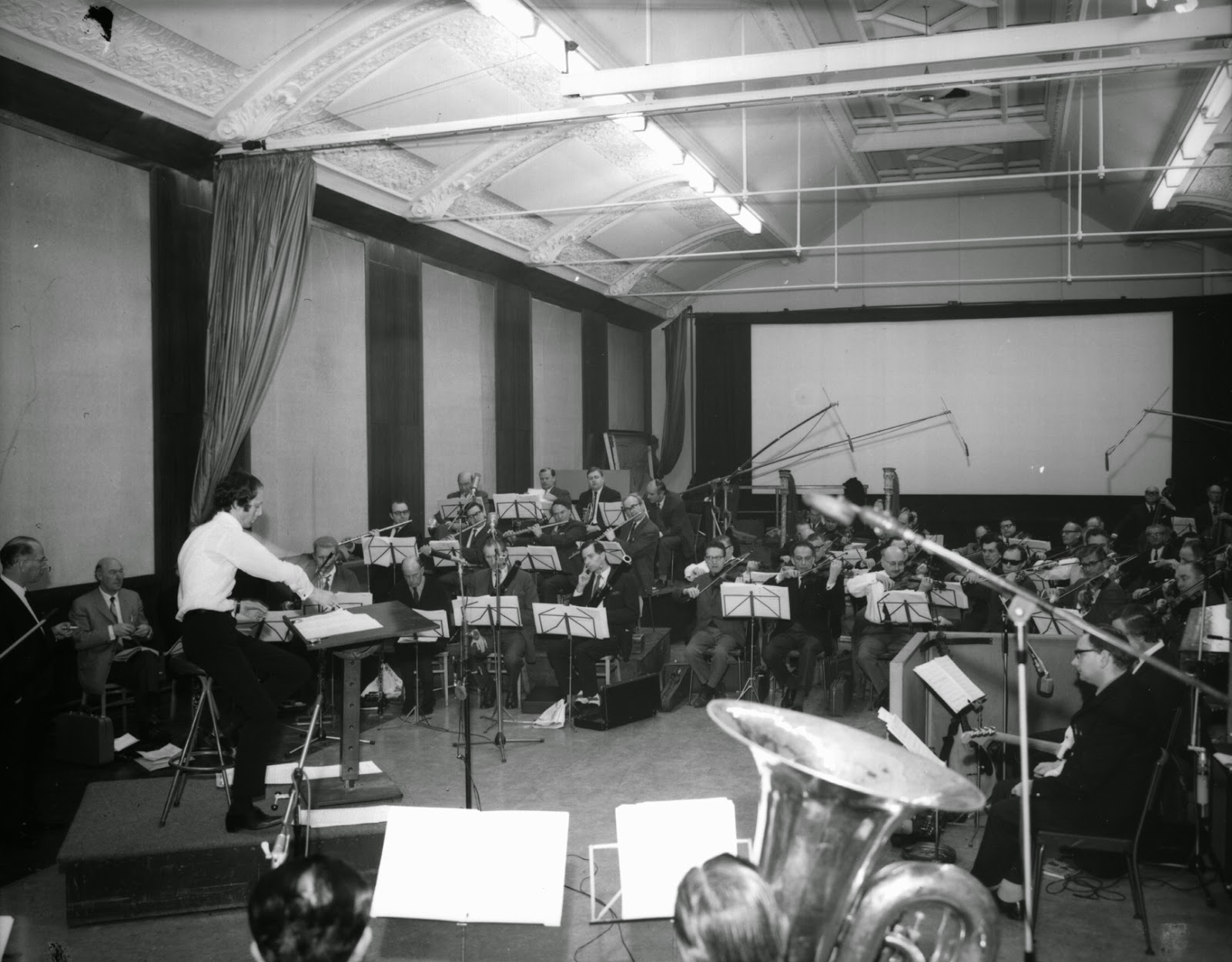 John Barry recording You Only Live Twice at CTS Studios in 1967