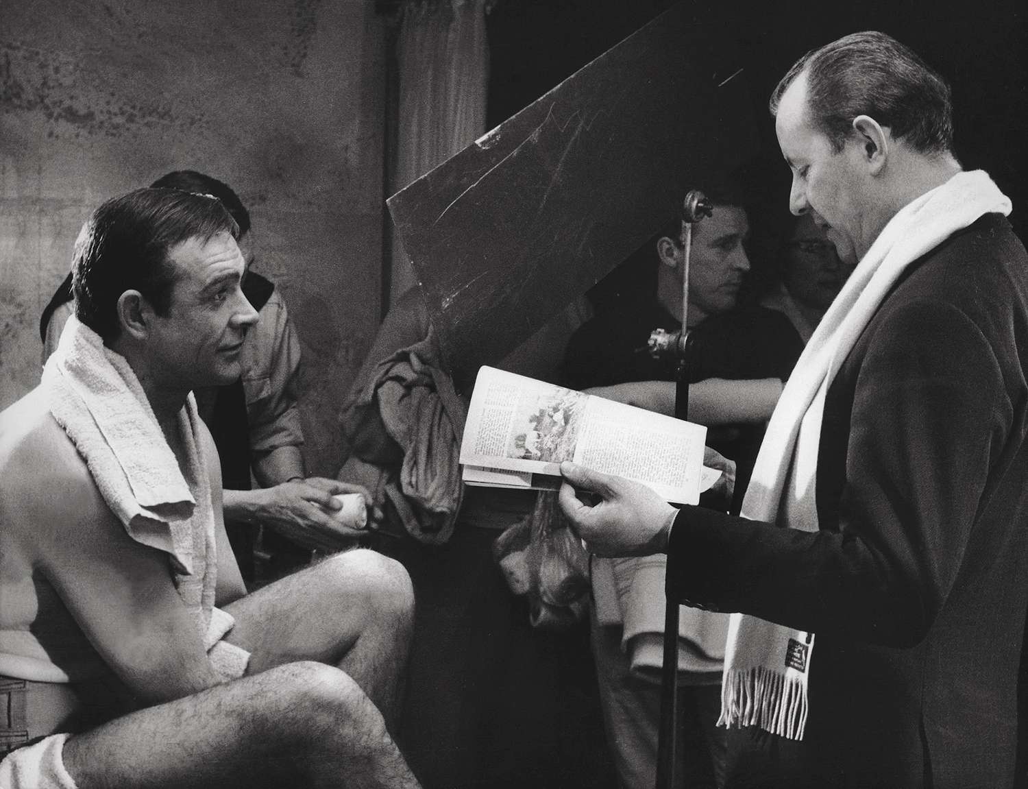 Sean Connery on the set of Thunderball  (1965) with Terence Young